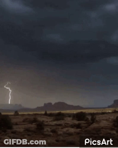 Desert With Lightning Bolt Picsart GIF