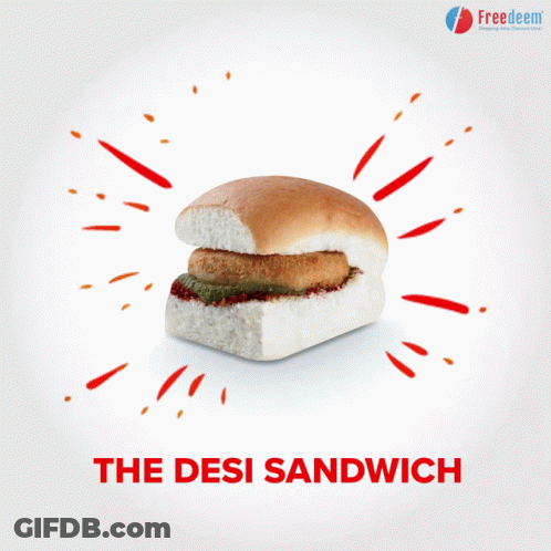 Desi Sandwich On Bun GIF