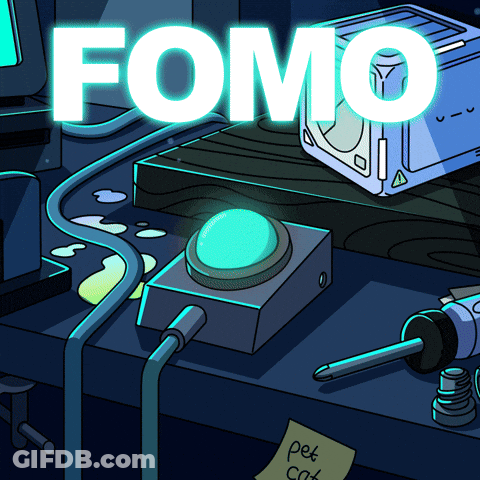 Desk With FOMO Word GIF