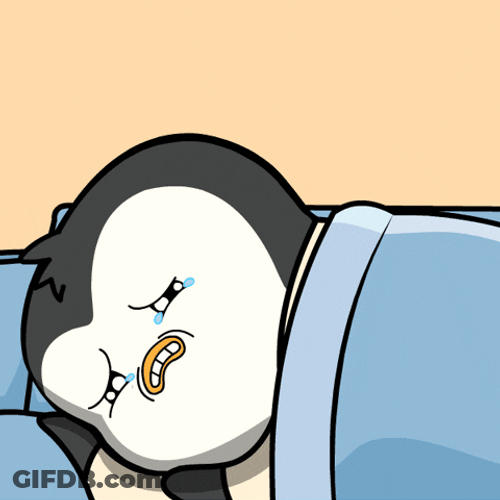 Despair Pudgy Penguin Crying In Bed GIF