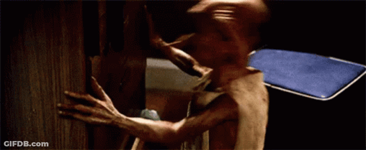 Desperate Dobby Banging Head On Wall GIF