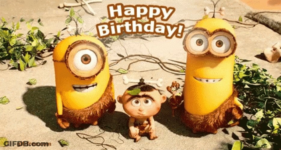 Despicable Happy Birthday Minions And Baby GIF