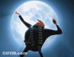 Despicable Me Character In Front Of Moon GIF