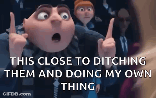 Despicable Me Character Pointing Up This Close To Ditching Them GIF