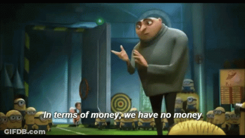 Despicable Me Character Saying No Money GIF