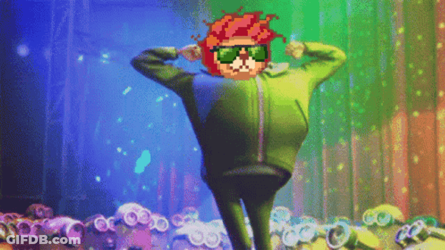Despicable Me Dancing Gru With Pixelated Cat Head GIF