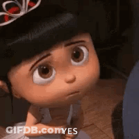 Despicable Me Girl In Tiara Making Face GIF