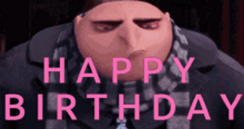 Despicable Me Happy Birthday Boss Gru Balloon Unicorn GIF