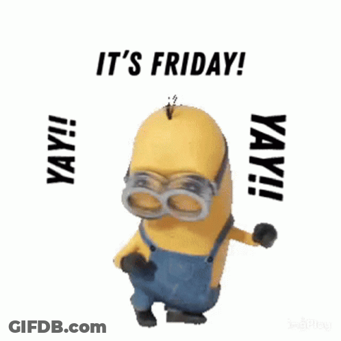 Despicable Me Minion Dancing Saying It's Friday GIF