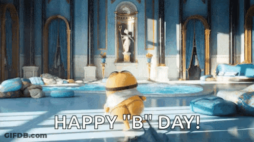 Despicable Me Minion Saying Happy B Day GIF
