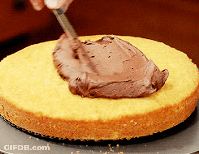 Dessert Cake Layering Choco Spread GIF
