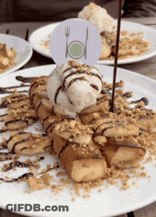 Dessert Crepe Chocolate Syrup GIF
