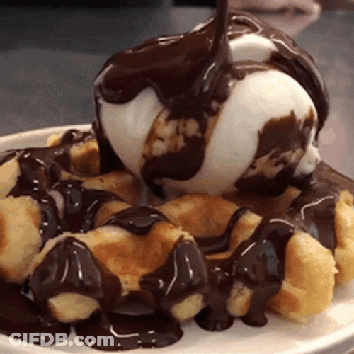 Dessert Full Of Chocolate Syrup GIF