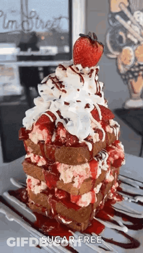Dessert Sugar Free Strawberry On Top GIF