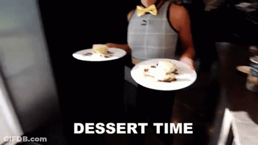 Dessert Time Lady Serving GIF
