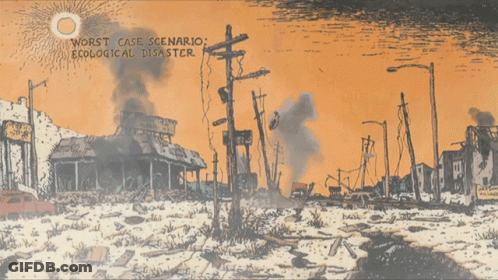 Destroyed City Worst Case Scenario Ecological Disaster GIF