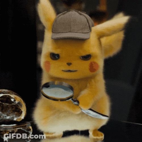 Detective Picachu Using Magnifying Glass GIF