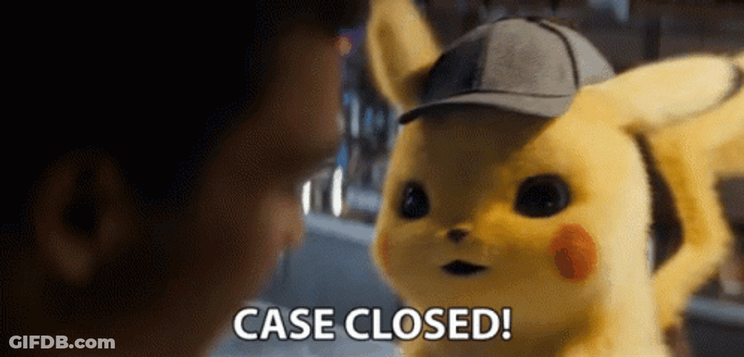 Detective Pikachu Case Closed GIF