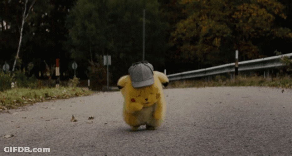 Detective Pikachu Crying While Walking Alone GIF