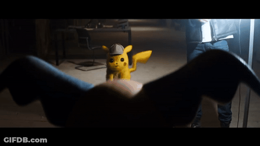 Detective Pikachu Facing Mr Mime GIF