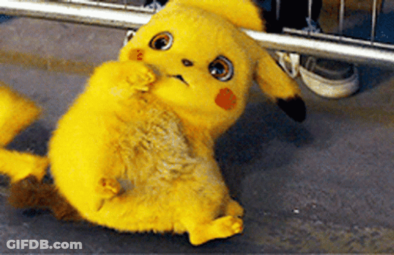 Detective Pikachu Looking Scared GIF