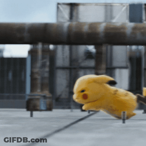 Detective Pikachu Running Quickly GIF