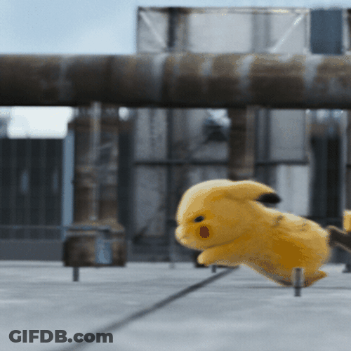 Detective Pikachu Running With Sparks GIF