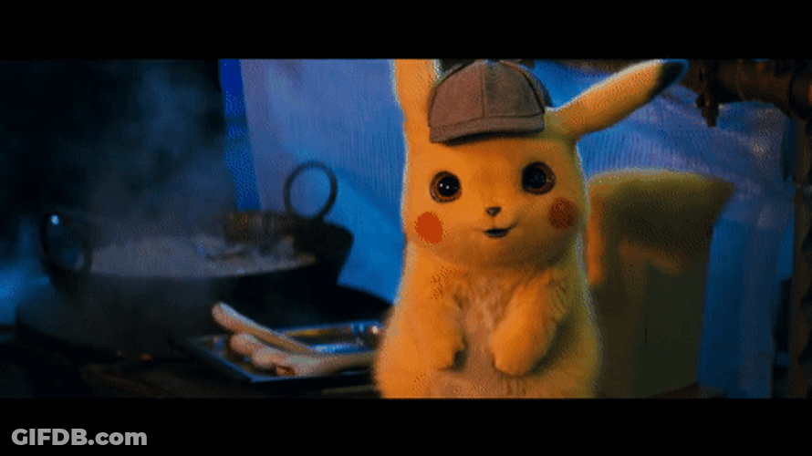 Detective Pikachu Talking Continuously GIF