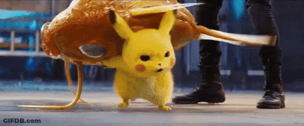 Detective Pikachu Throwing Magikarp To Floor GIF