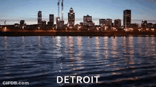 Detroit City Skyline GIF