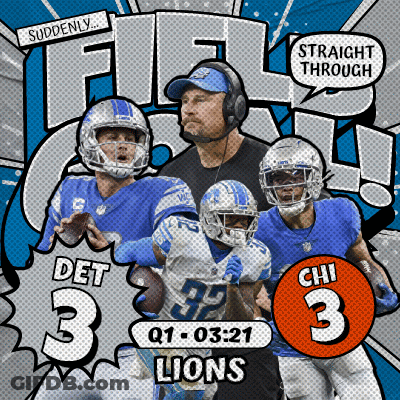Detroit Lions Man With Headphones Saying Straight Through GIF