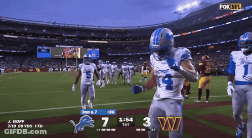 Detroit Lions Vs Washington Redskins On Fox NFL GIF