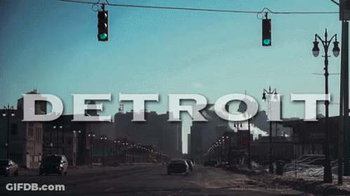 Detroit Street Sign With Cars GIF