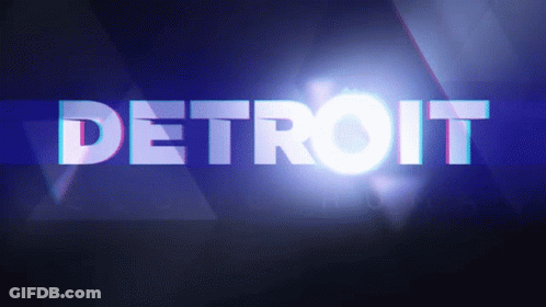 Detroit Word On Dark Background GIF