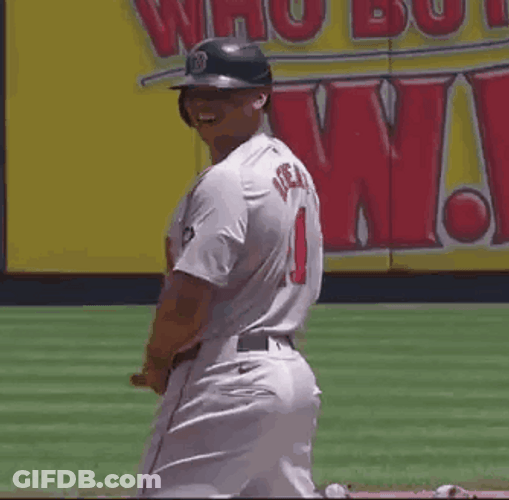 Devers Being Playful In The Game GIF