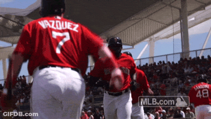 Devers But Bump With Team GIF