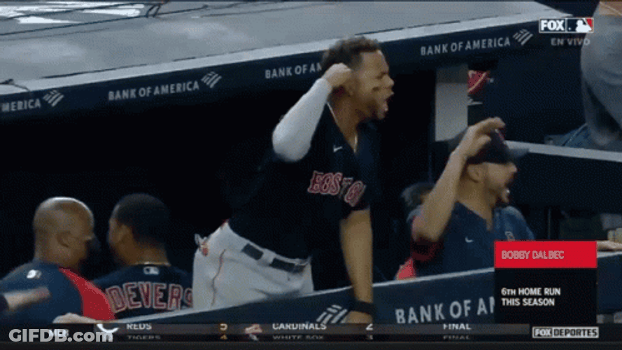 Devers Cheering On The Side GIF