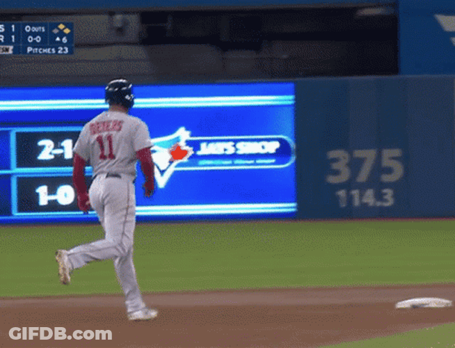 Devers Made It To The Base GIF
