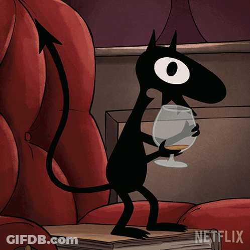 Devil Holding Glass With Netflix GIF