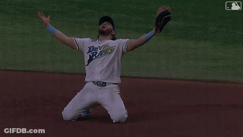 Devil Rays Baseball Player Kneeling Down GIF