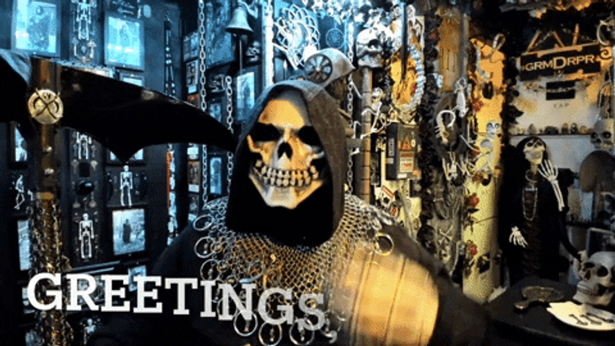 Devil Skull Greetings Mortals GIF