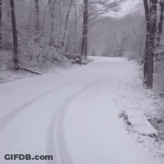 Devil Standing On Snow Covered Road GIF