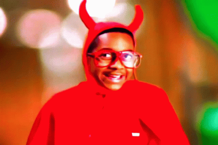 Devil Steve Urkel Costume GIF