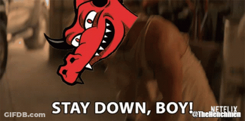 Devil With Horns Says Stay Down Boy GIF