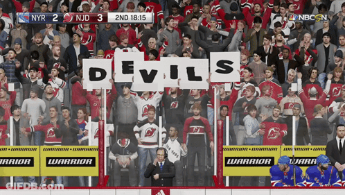 Devils Playing NYR In Hockey Game GIF
