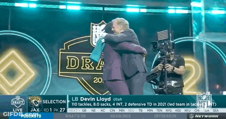 Devin Lloyd Love You Man Hug Tight GIF