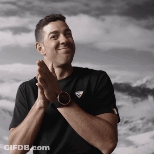 Devious Skier Rubbing Hands GIF
