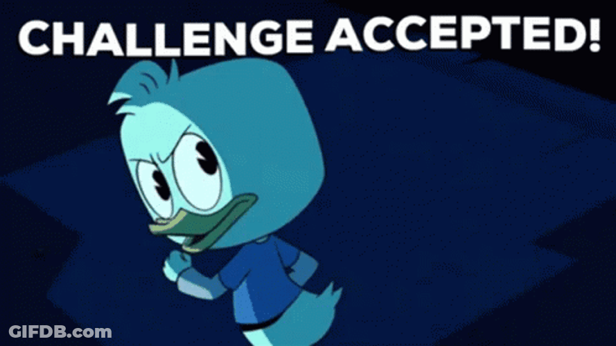 Dewey Duck Challenge Accepted GIF