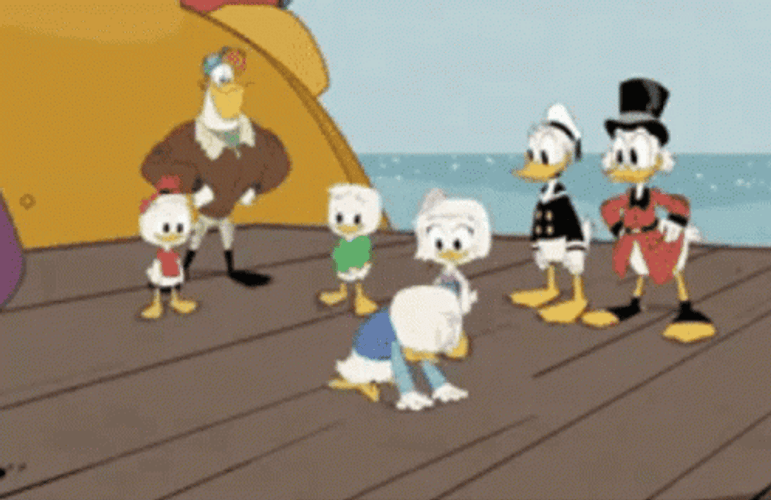 Dewey Duck Dancing Cartoon GIF