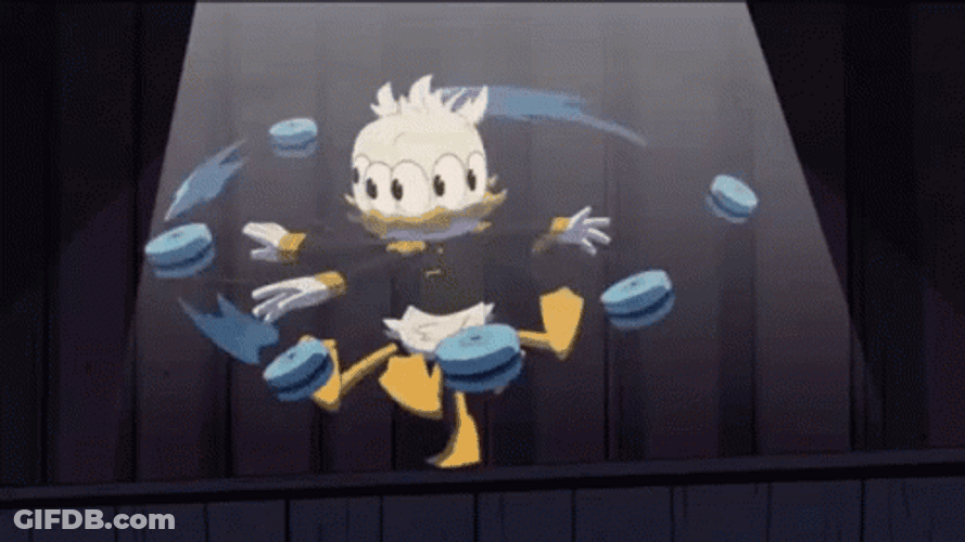 Dewey Duck Tangled In Yo Yo String GIF